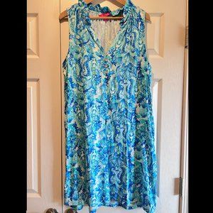 Lilly Pulitzer Ruffle-Neck Sleeveless Dress